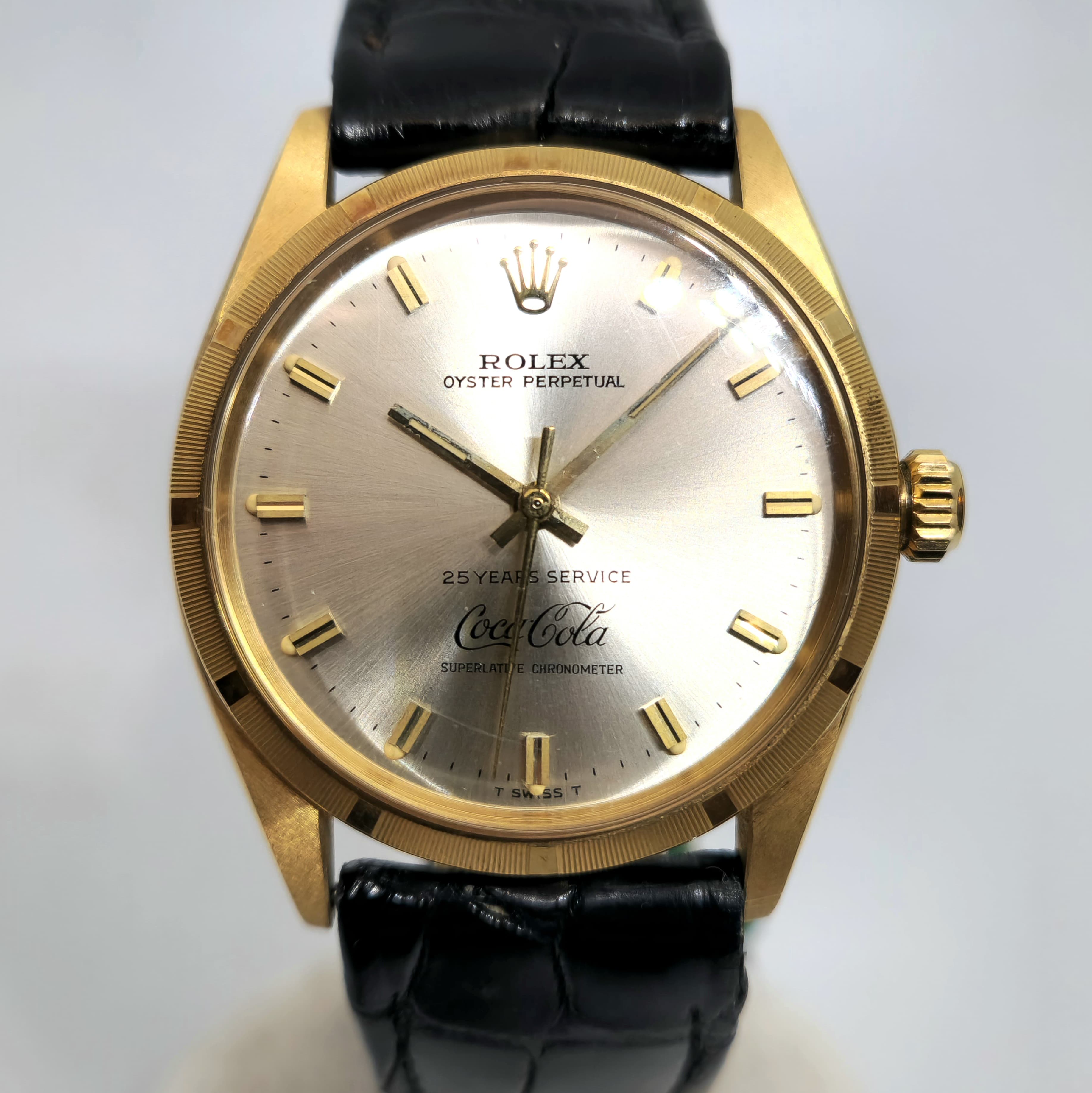 Reloj Rolex Oyster Perpetual ref. 1003 dorado 25 Years Service Coca-Cola en Joyería Recoleta