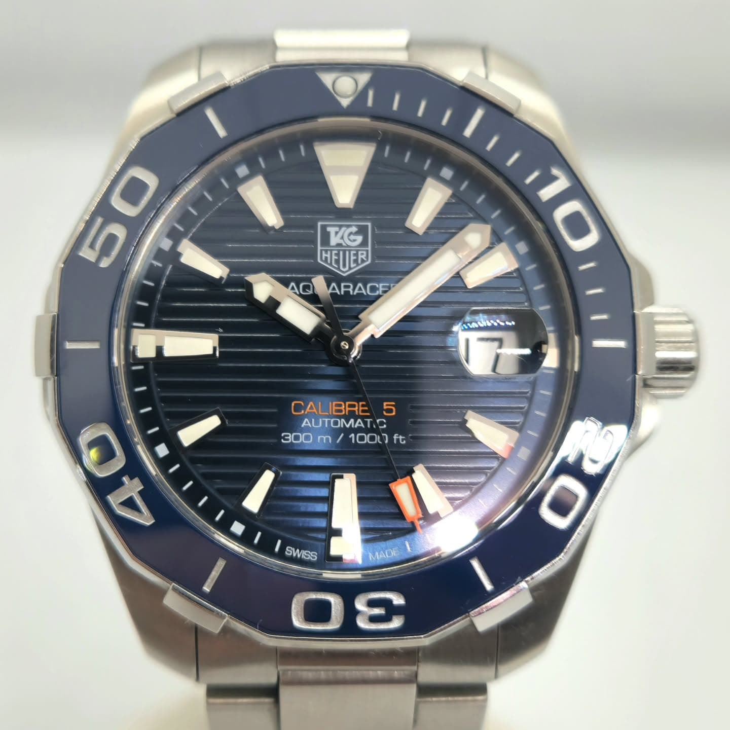 Reloj TAG Heuer Aquaracer Calibre 5 acero azul automático 300m en Joyería Recoleta
