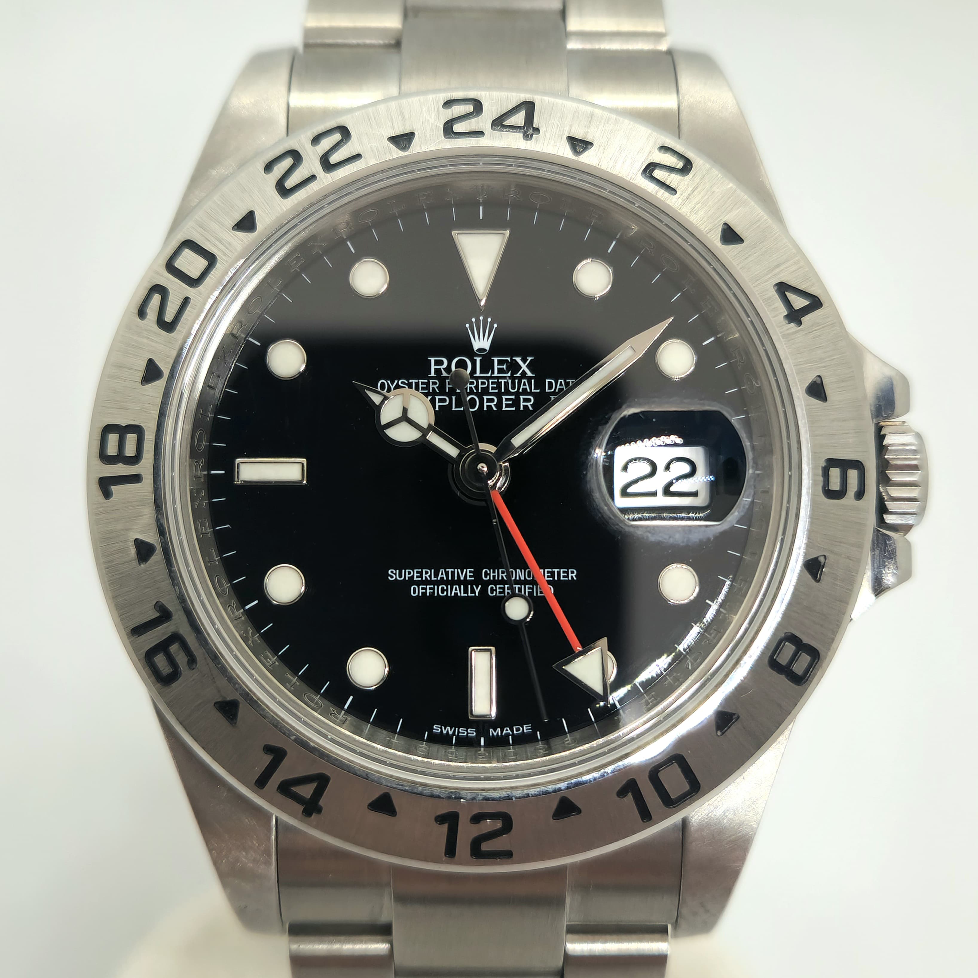 Reloj Rolex Explorer II ref. 16570 acero inoxidable esfera negra bisel 24h en Joyería Recoleta