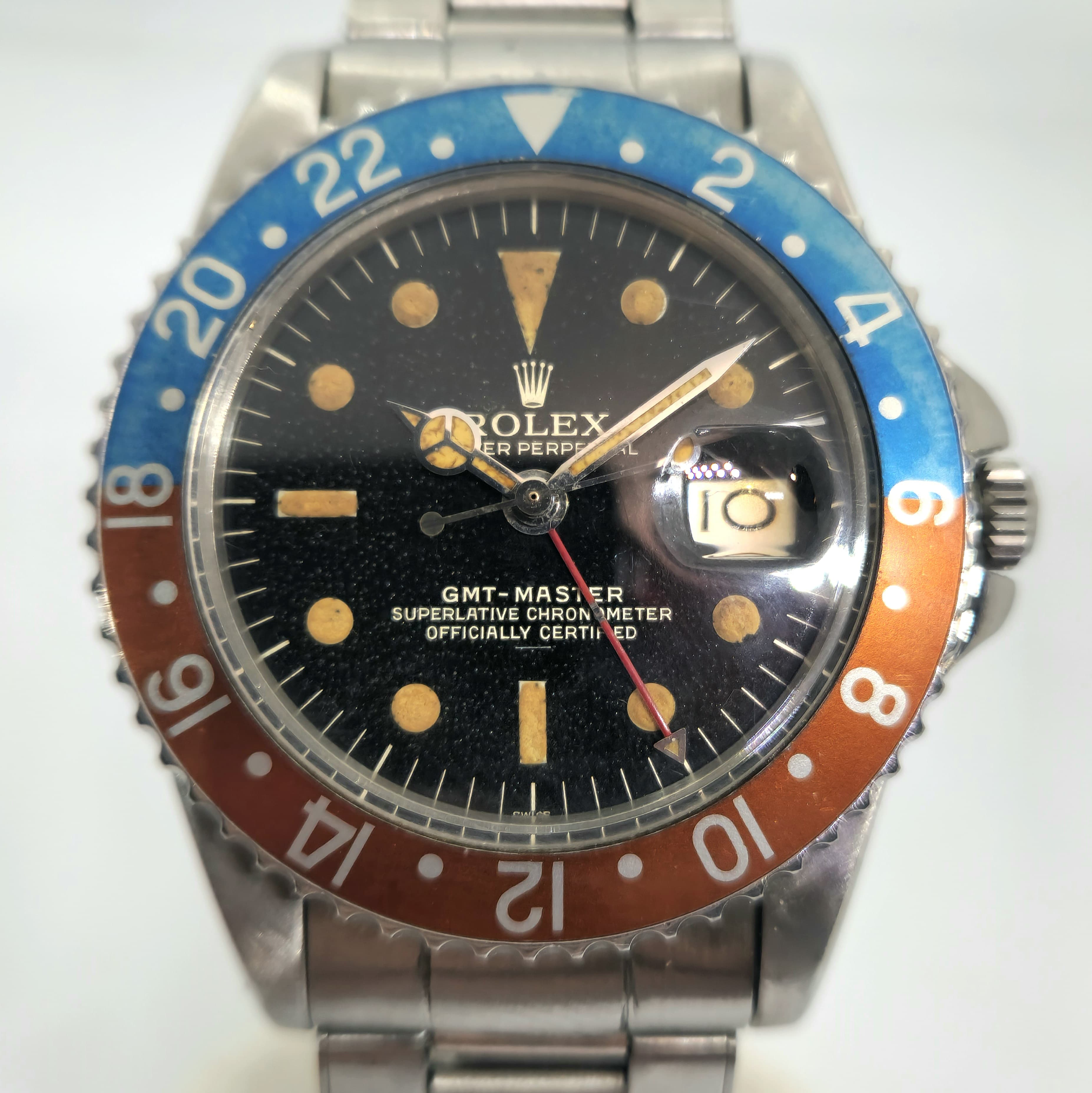 Reloj Rolex GMT-Master ref. 1675 acero vintage bisel Pepsi rojo azul en Joyería Recoleta.