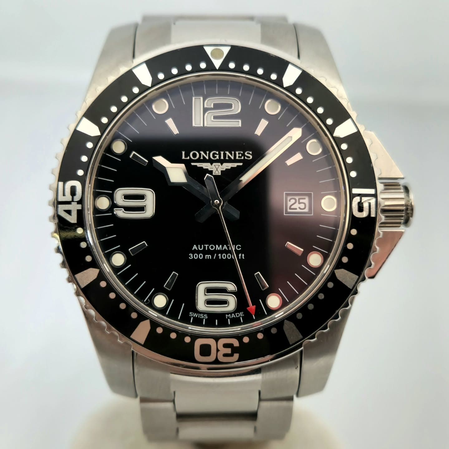 Reloj Longines HydroConquest automático acero inoxidable bisel negro 300m en Joyería Recoleta
