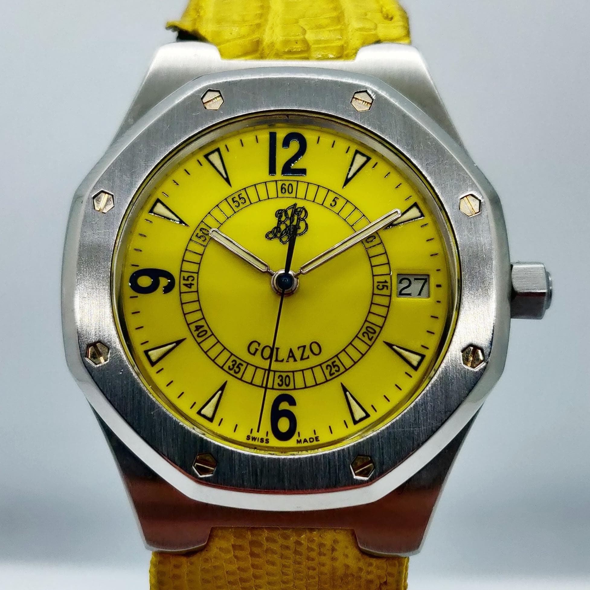 Reloj Audemars Piguet Royal Oak Golazo acero inoxidable esfera amarilla malla textil en Joyería Recoleta