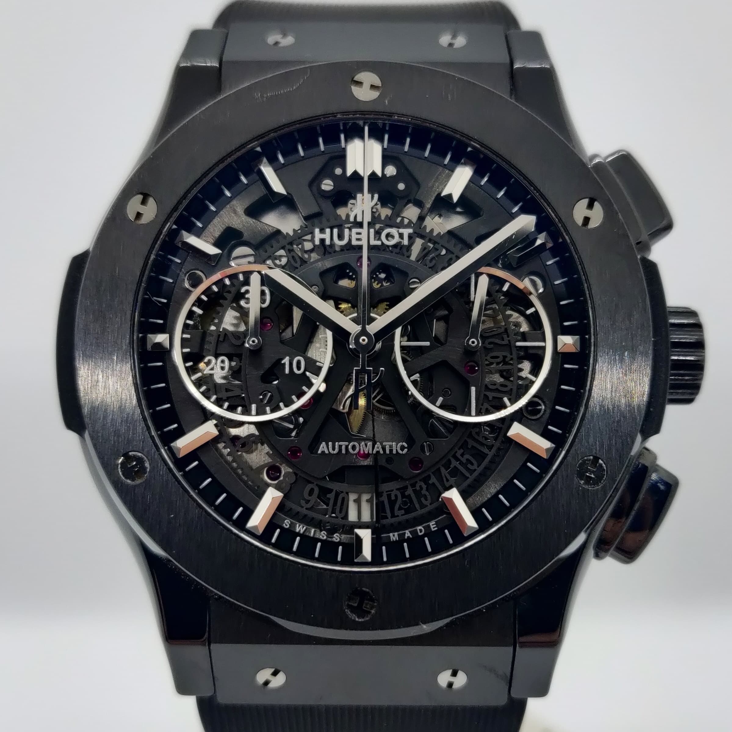 Reloj Hublot Big Bang Classic Fusion automático esqueleto cerámica negra suizo en Joyería Recoleta