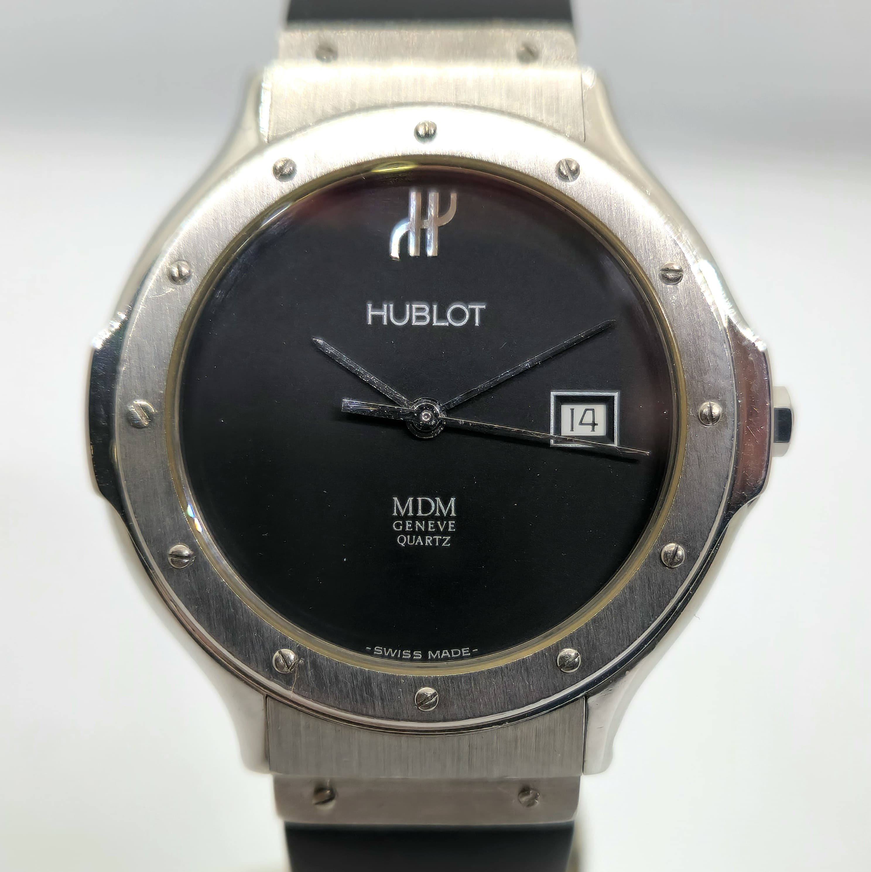 Reloj Hublot MDM Genève Quartz dama en acero cepillado con esfera negra en Joyería Recoleta