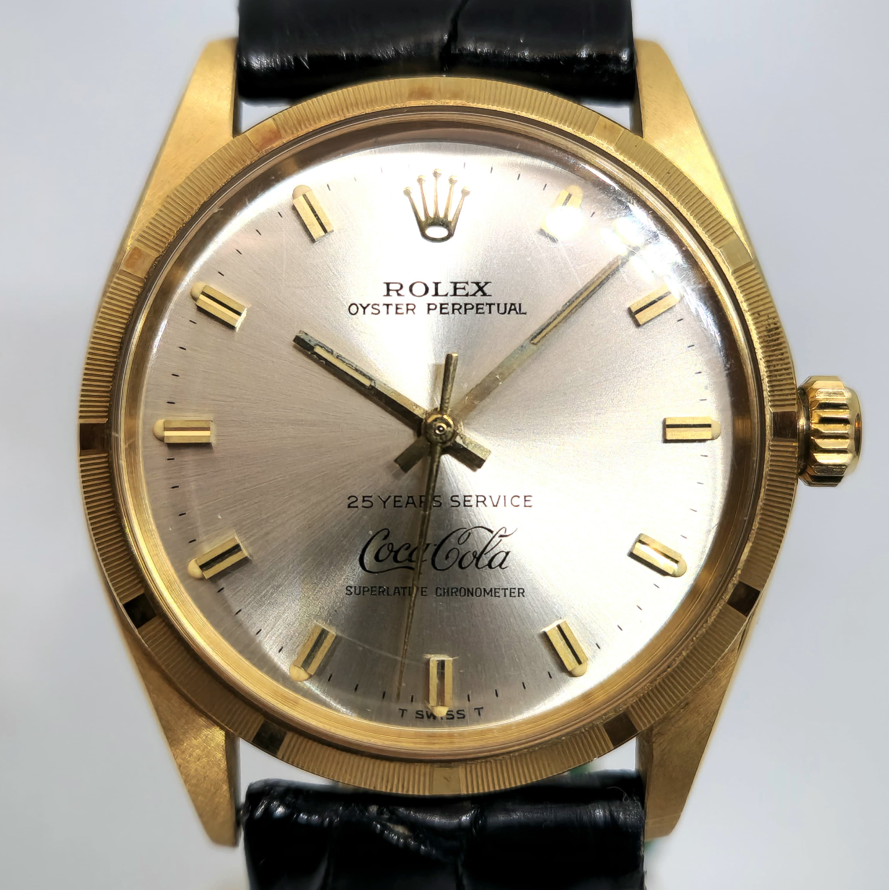 Reloj Rolex Oyster Perpetual ref. 1003 dorado 25 Years Service Coca-Cola en Joyería Recoleta