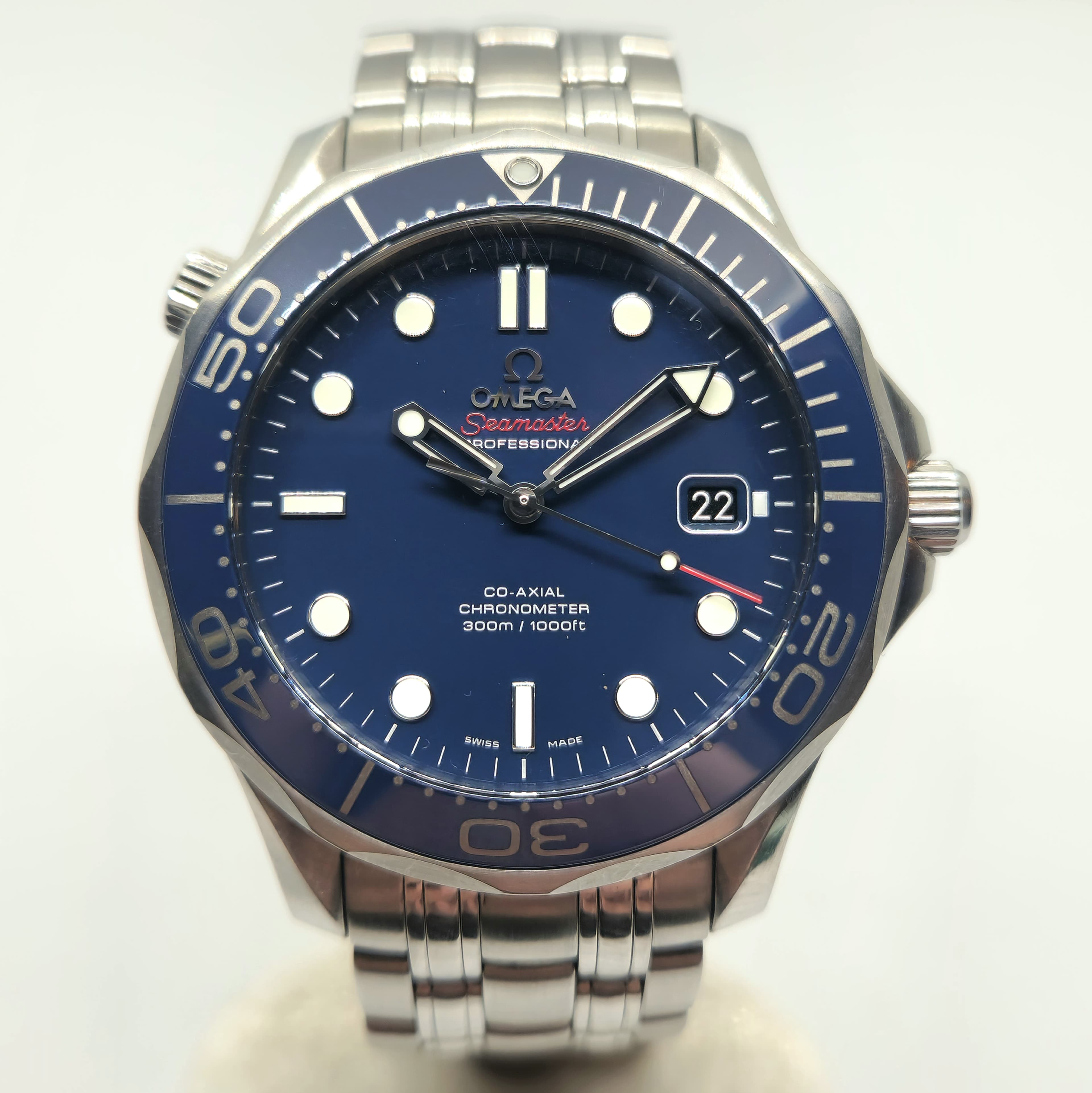 Reloj Omega Seamaster Professional acero azul Co-Axial 300m en Joyería Recoleta