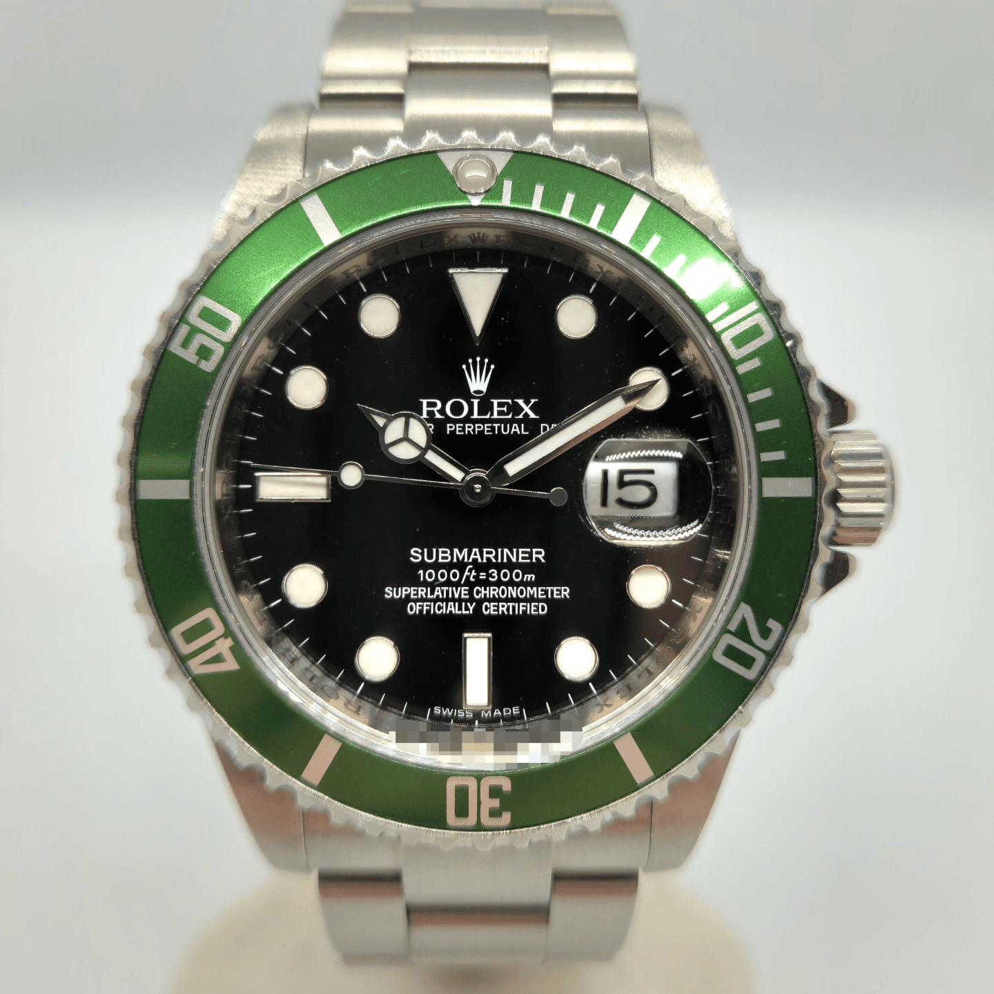 Reloj Rolex Submariner acero inoxidable bisel verde y esfera negra en Joyería Recoleta
