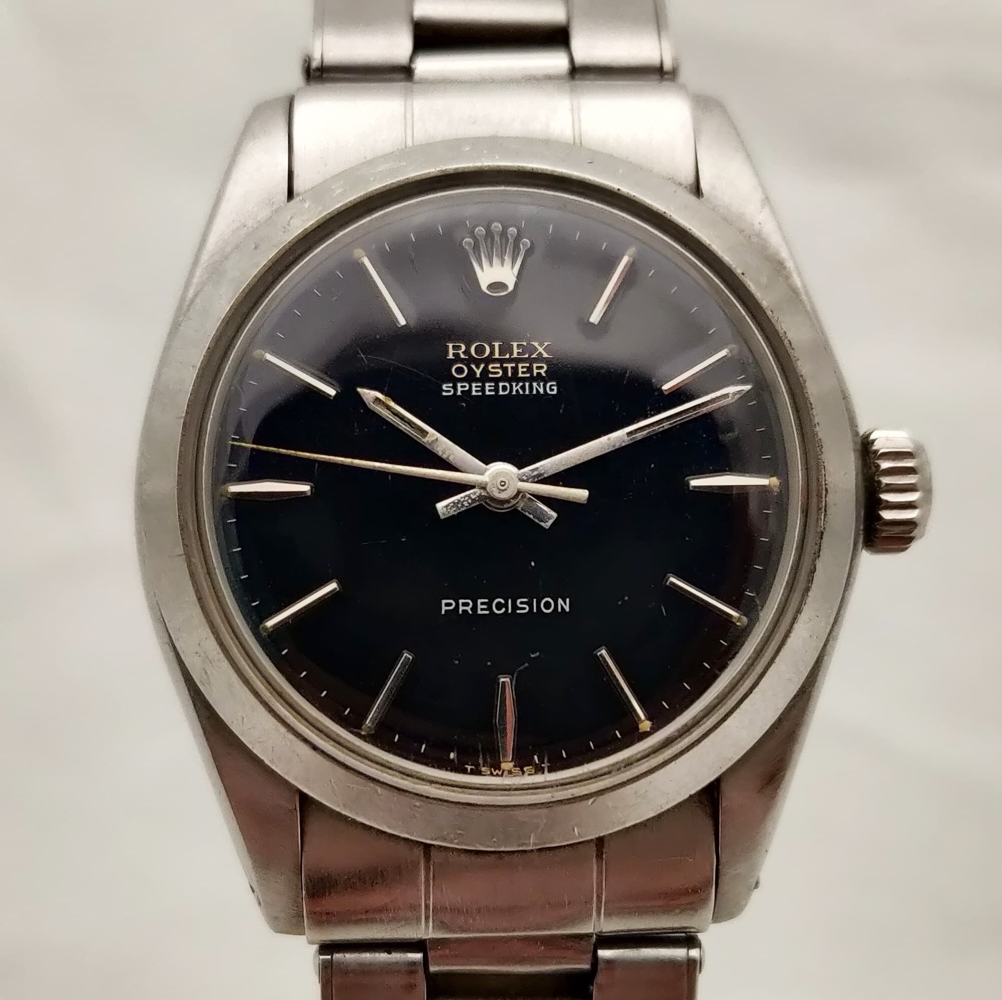 Reloj Rolex Oyster Speedking Precision acero inoxidable esfera negra vintage en Joyería Recoleta