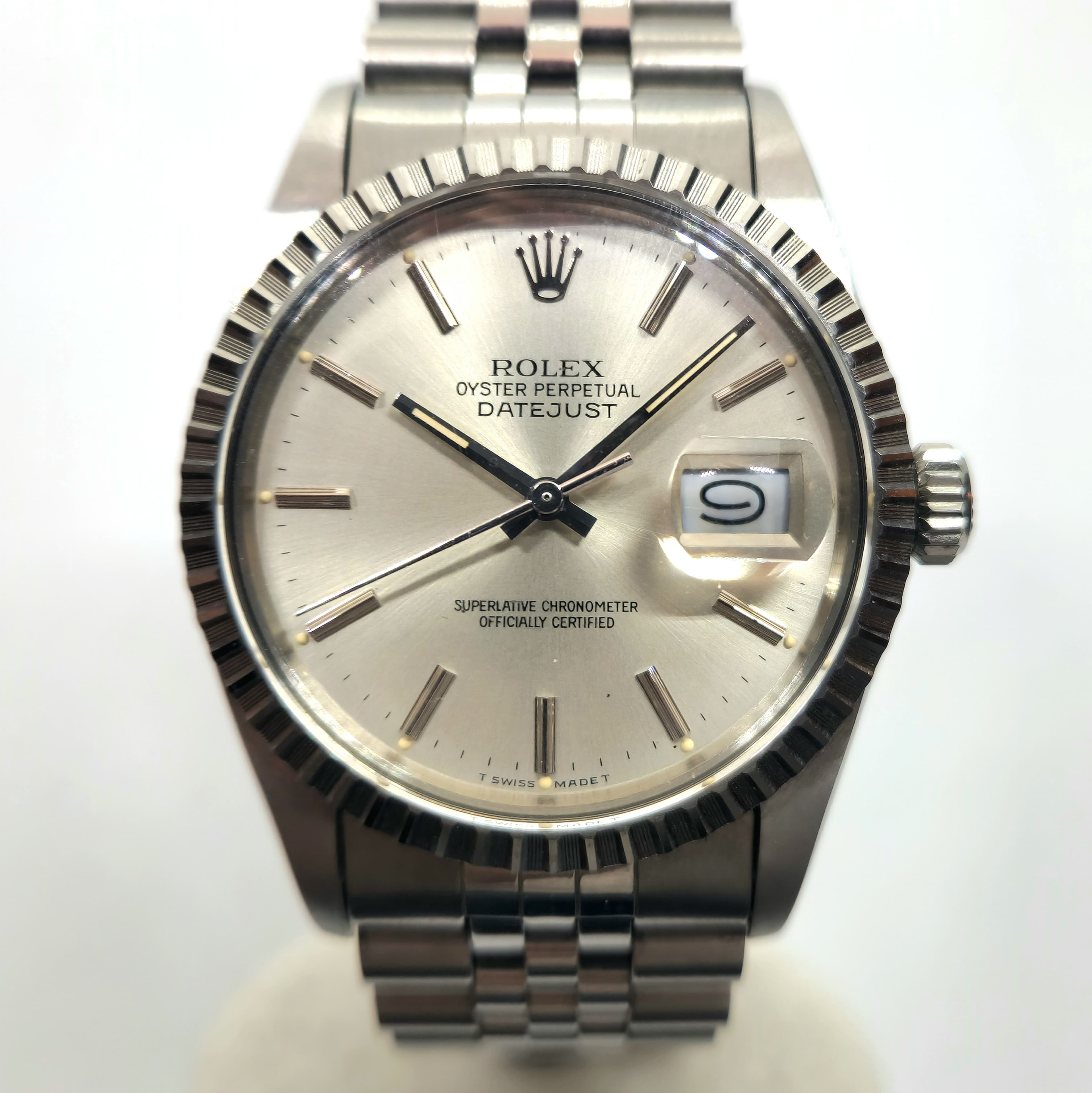 Reloj Rolex Datejust ref. 16030 acero inoxidable esfera soleil plateada con Jubilee en Joyería Recoleta