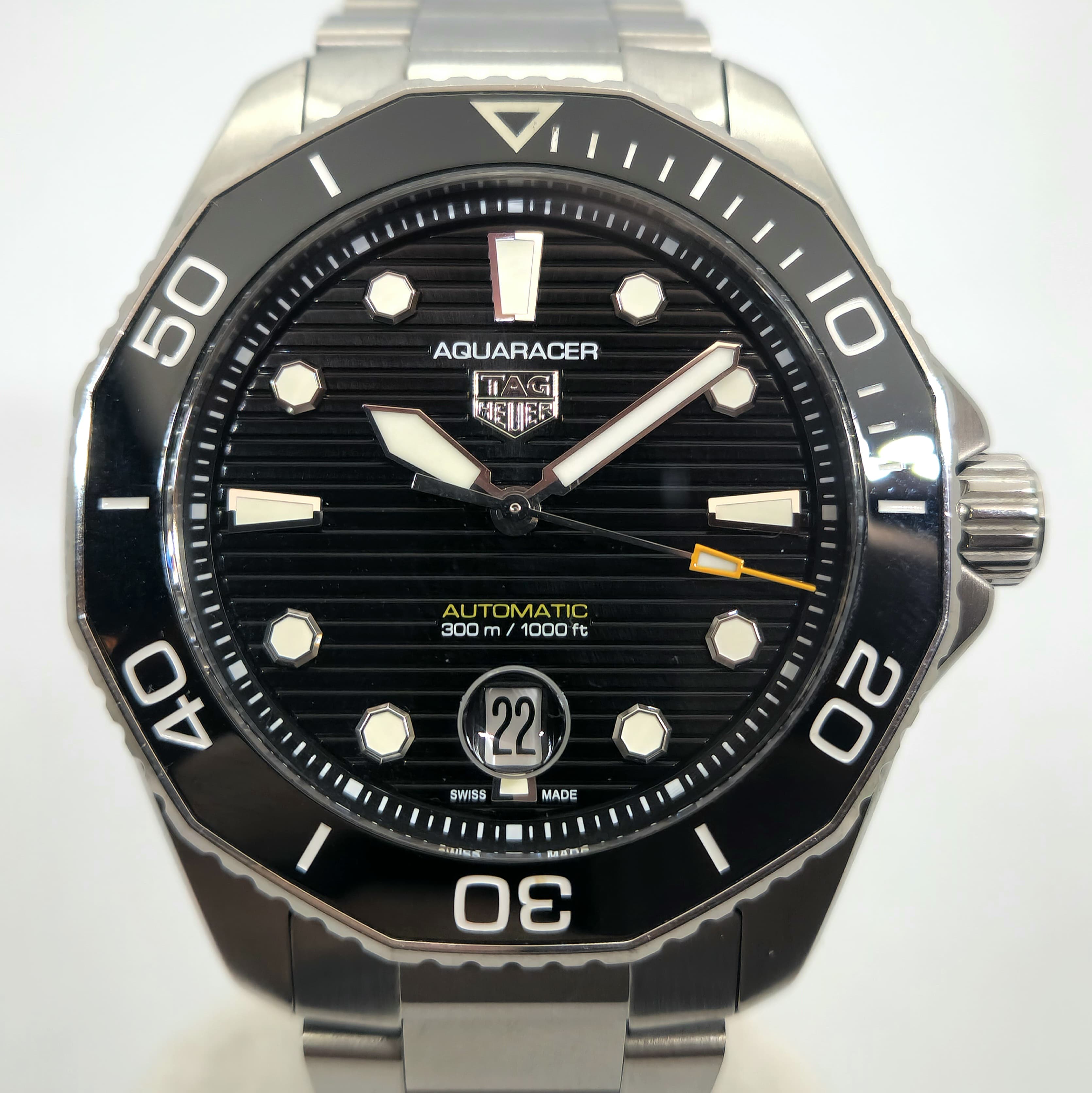 Reloj TAG Heuer Aquaracer 300 automático en acero con bisel cerámico negro en Joyería Recoleta