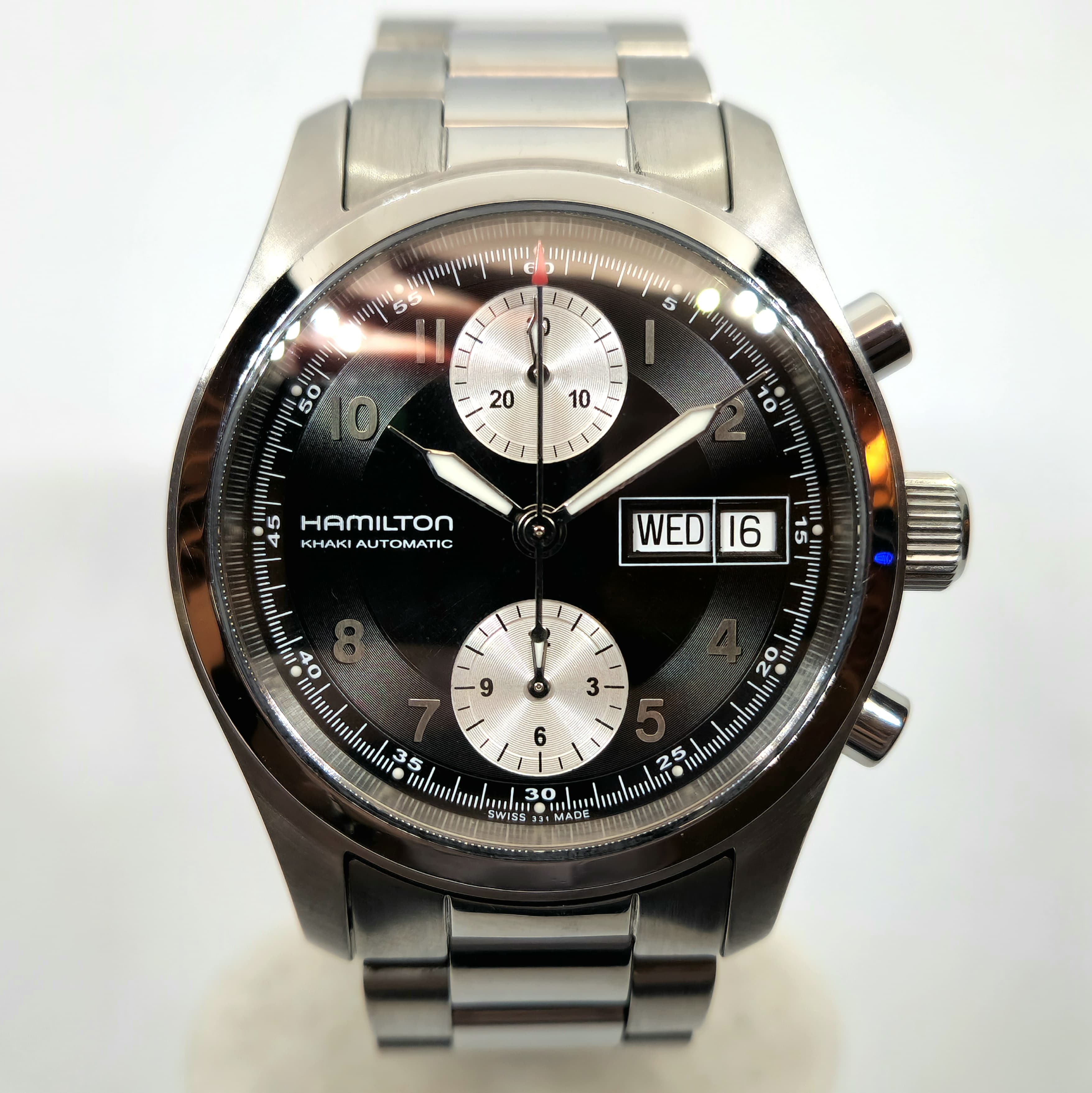 Reloj Hamilton Khaki Automatic acero inoxidable dial negro cronógrafo en Joyería Recoleta