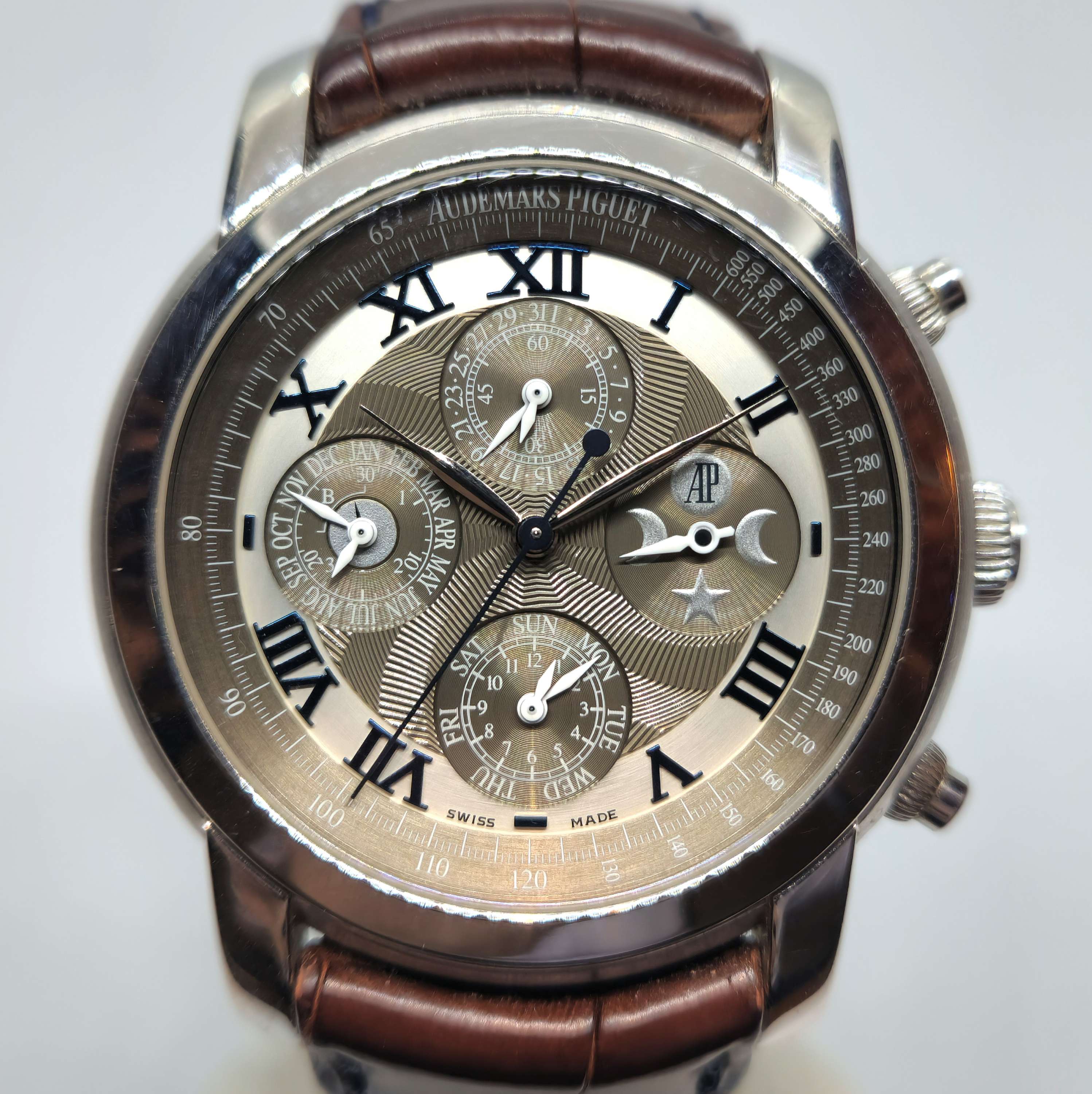 Reloj Audemars Piguet acero plateado con calendario perpetuo y fase lunar en Joyería Recoleta