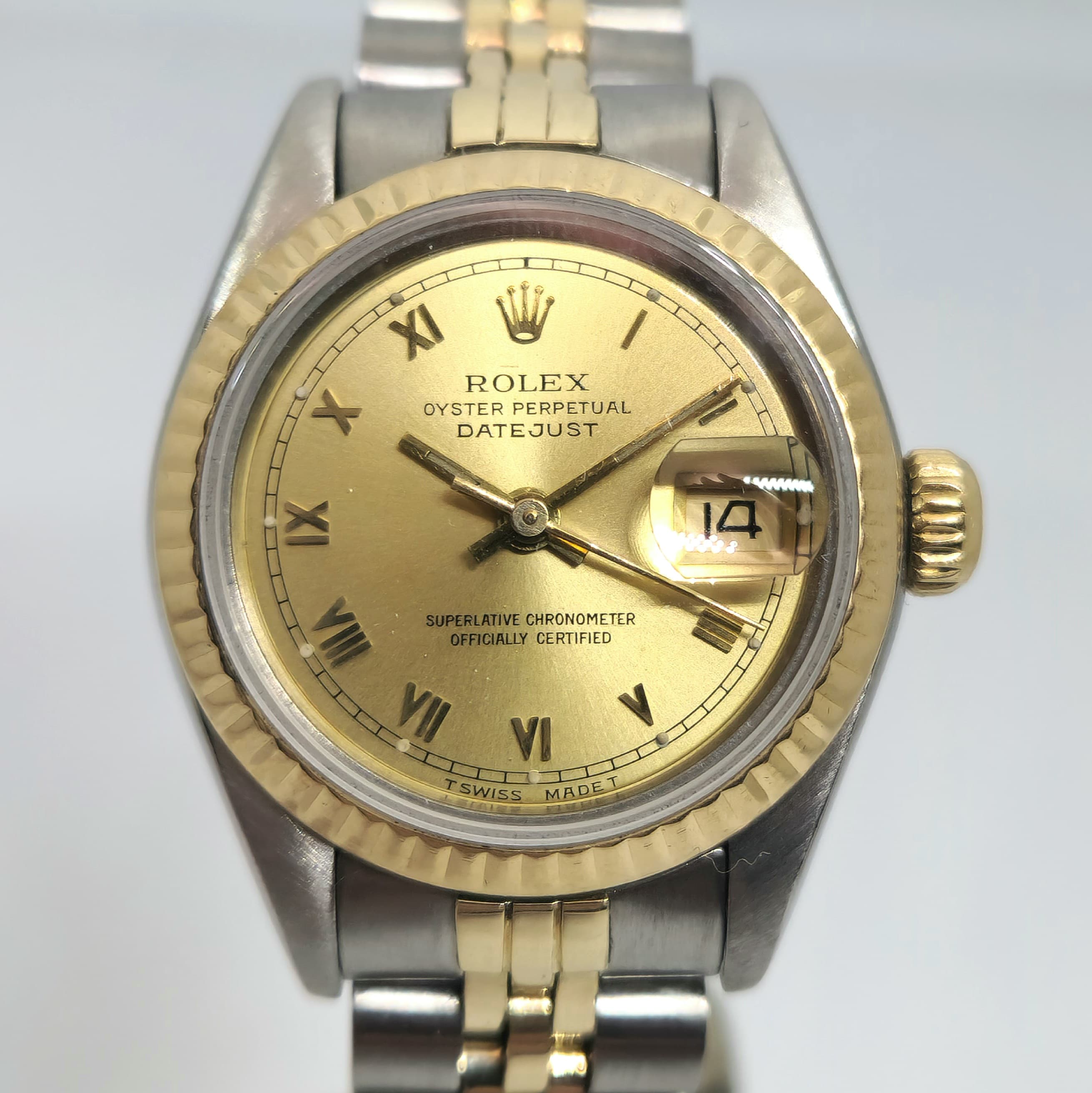 Reloj Rolex Datejust ref. 69173 bicolor acero y oro amarillo esfera champagne en Joyería Recoleta