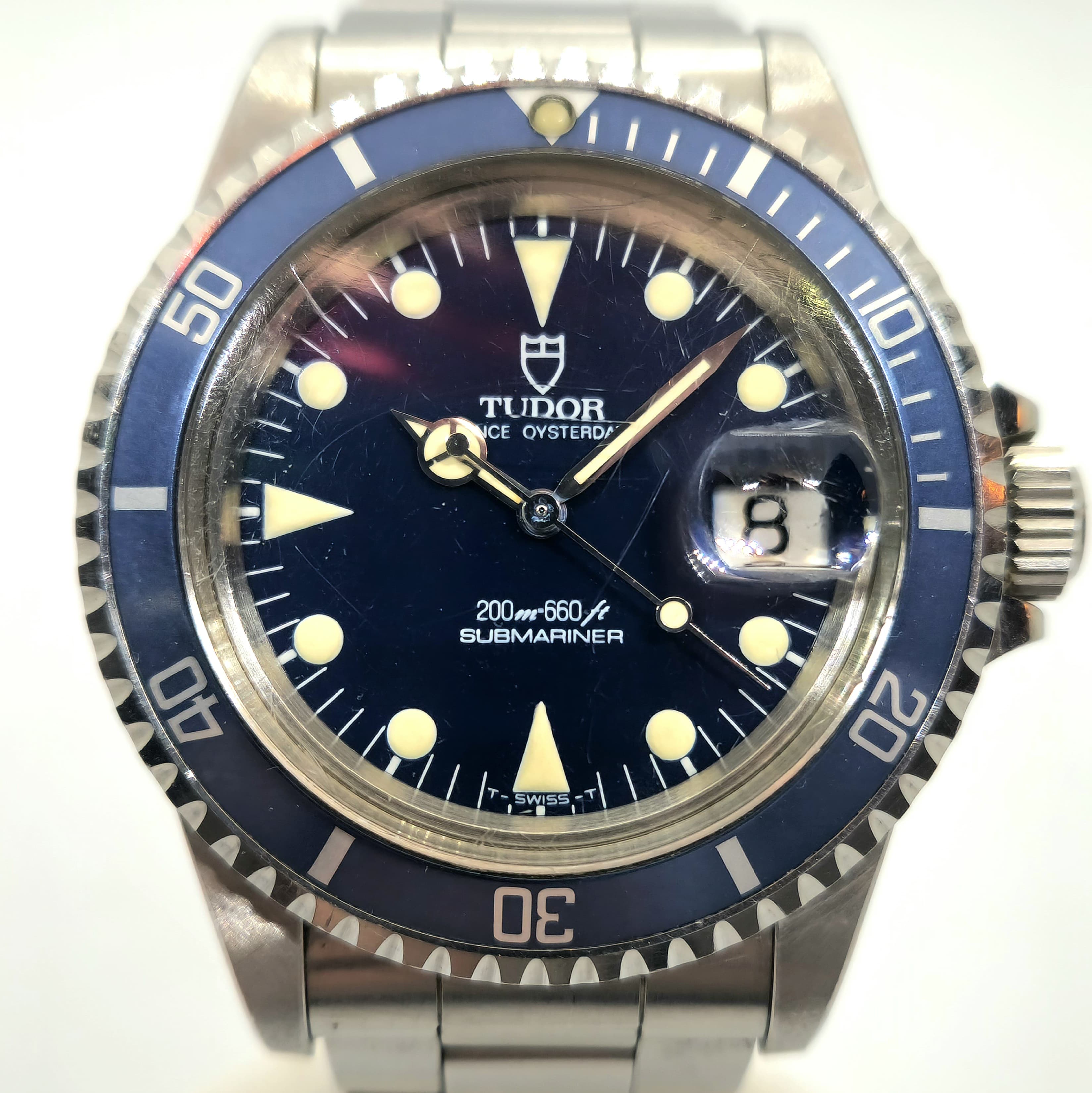 Reloj Tudor Submariner acero inoxidable esfera azul bisel giratorio en Joyería Recoleta