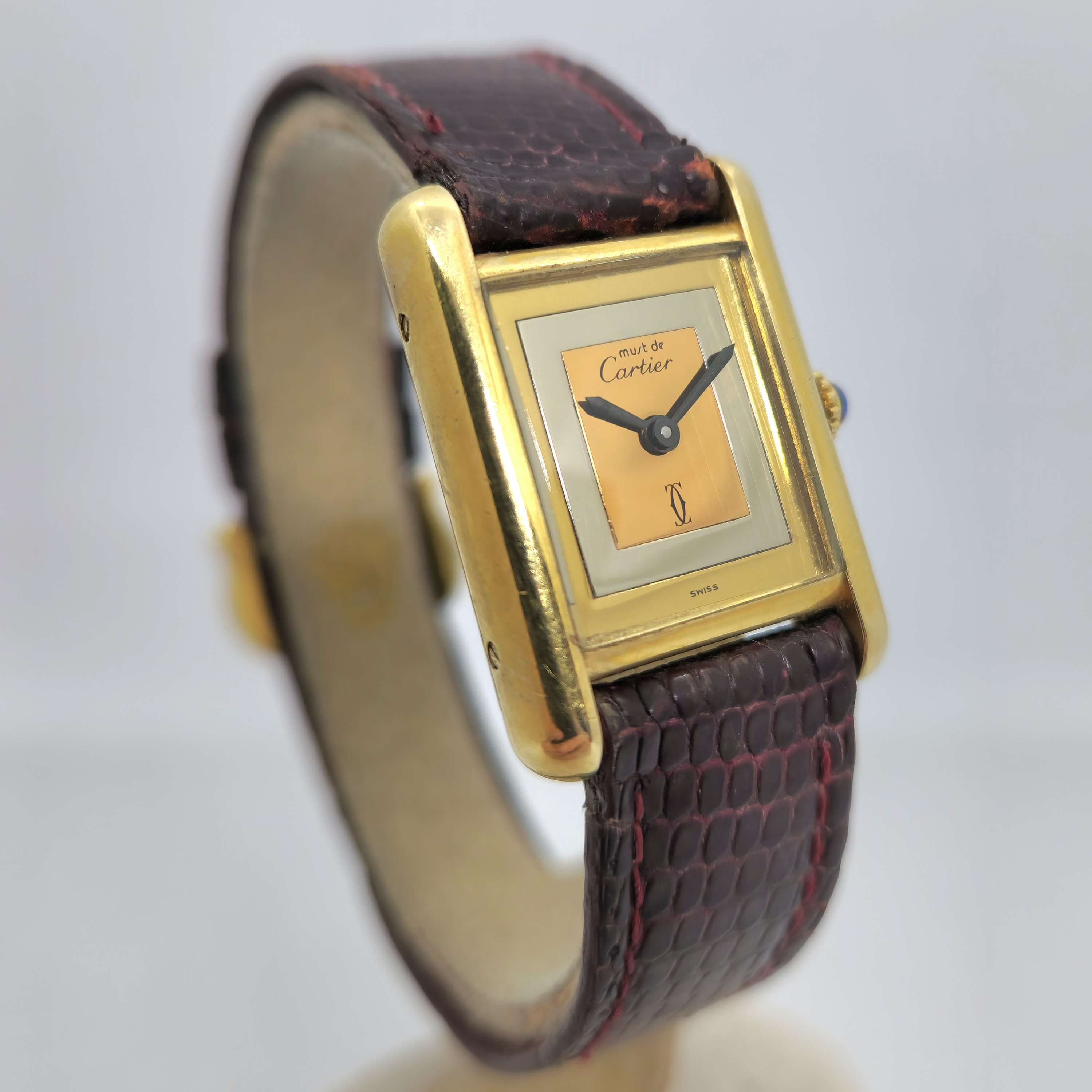 Must de Cartier Tank Vermeil Trinity Dama — Joyería Recoleta