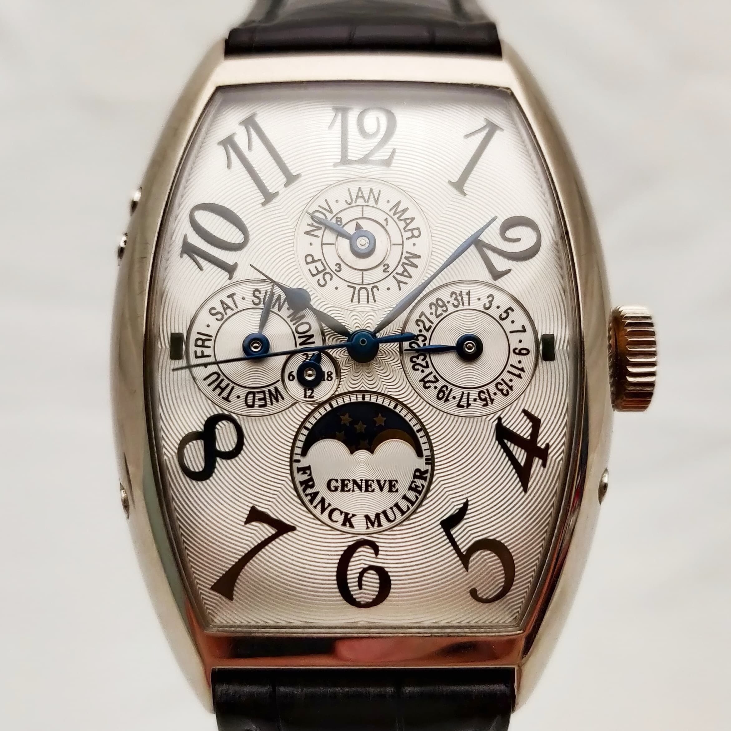 Reloj Franck Muller Master of Complications en oro blanco con calendario perpetuo y fase lunar en Joyería Recoleta