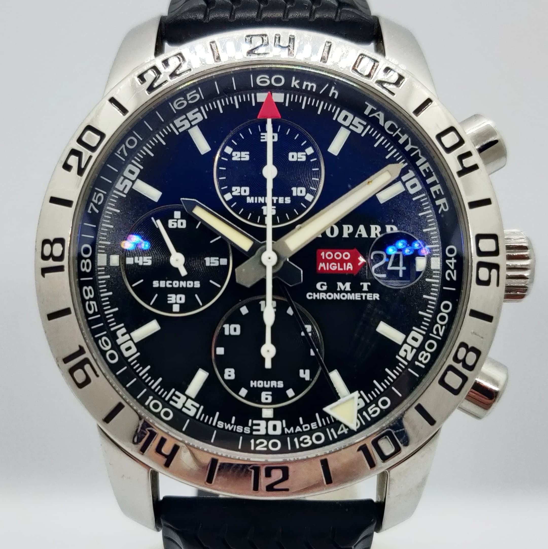 Reloj Chopard Mille Miglia GMT cronógrafo acero negro con taquímetro en Joyería Recoleta