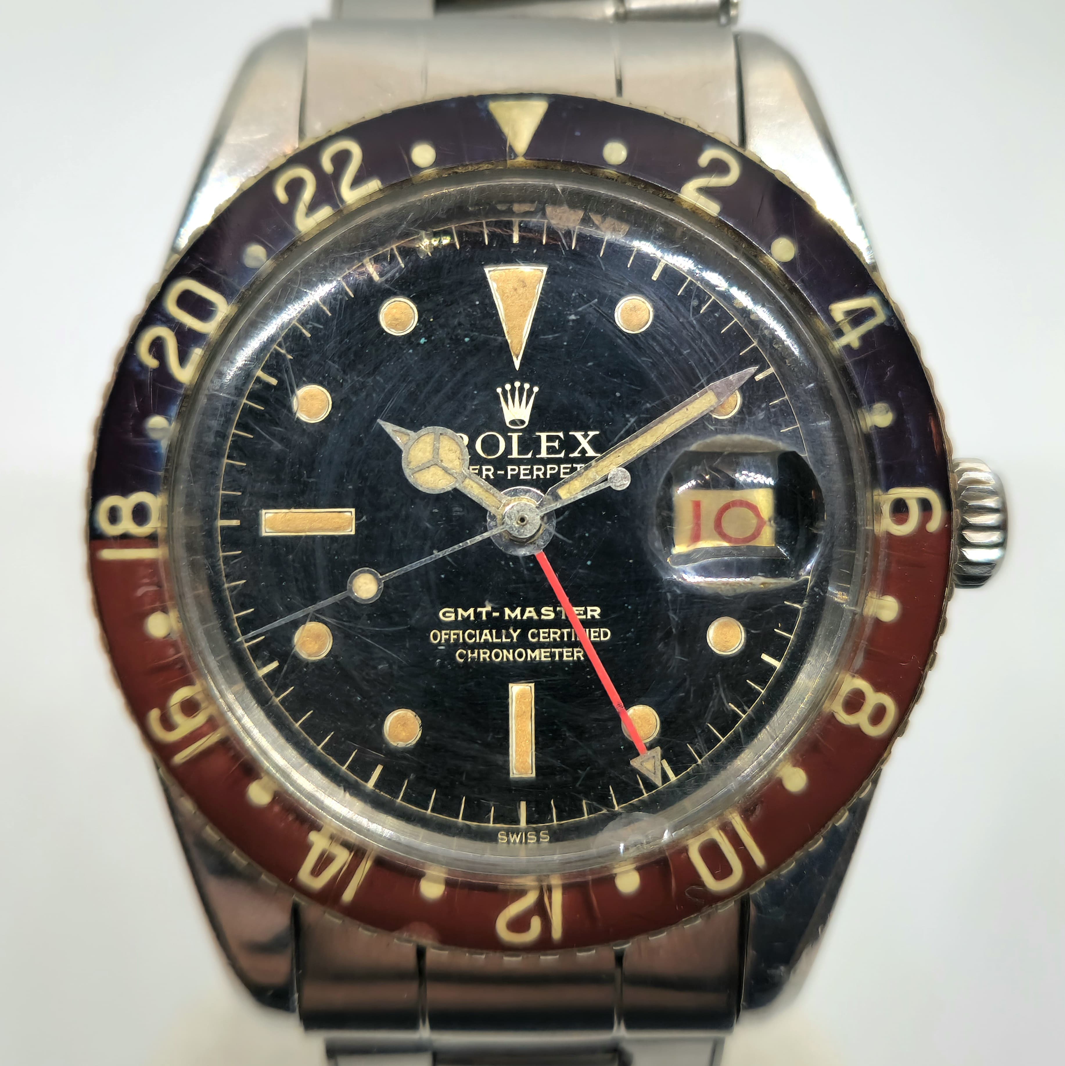 Reloj Rolex GMT-Master ref. 6542 acero con bisel pepsi vintage en Joyería Recoleta