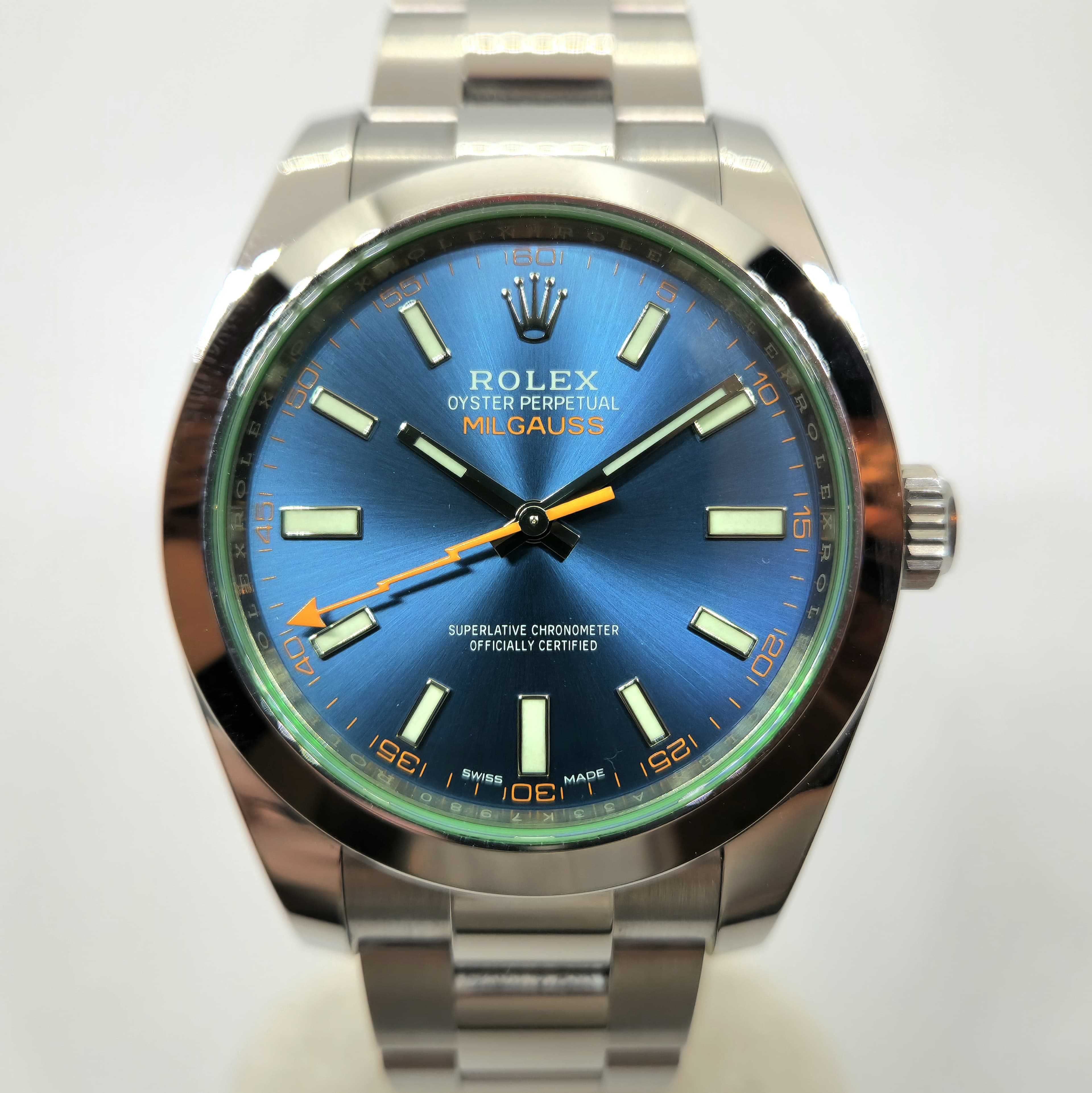 Rolex Milgauss ref. 116400GV Azul — Joyería Recoleta