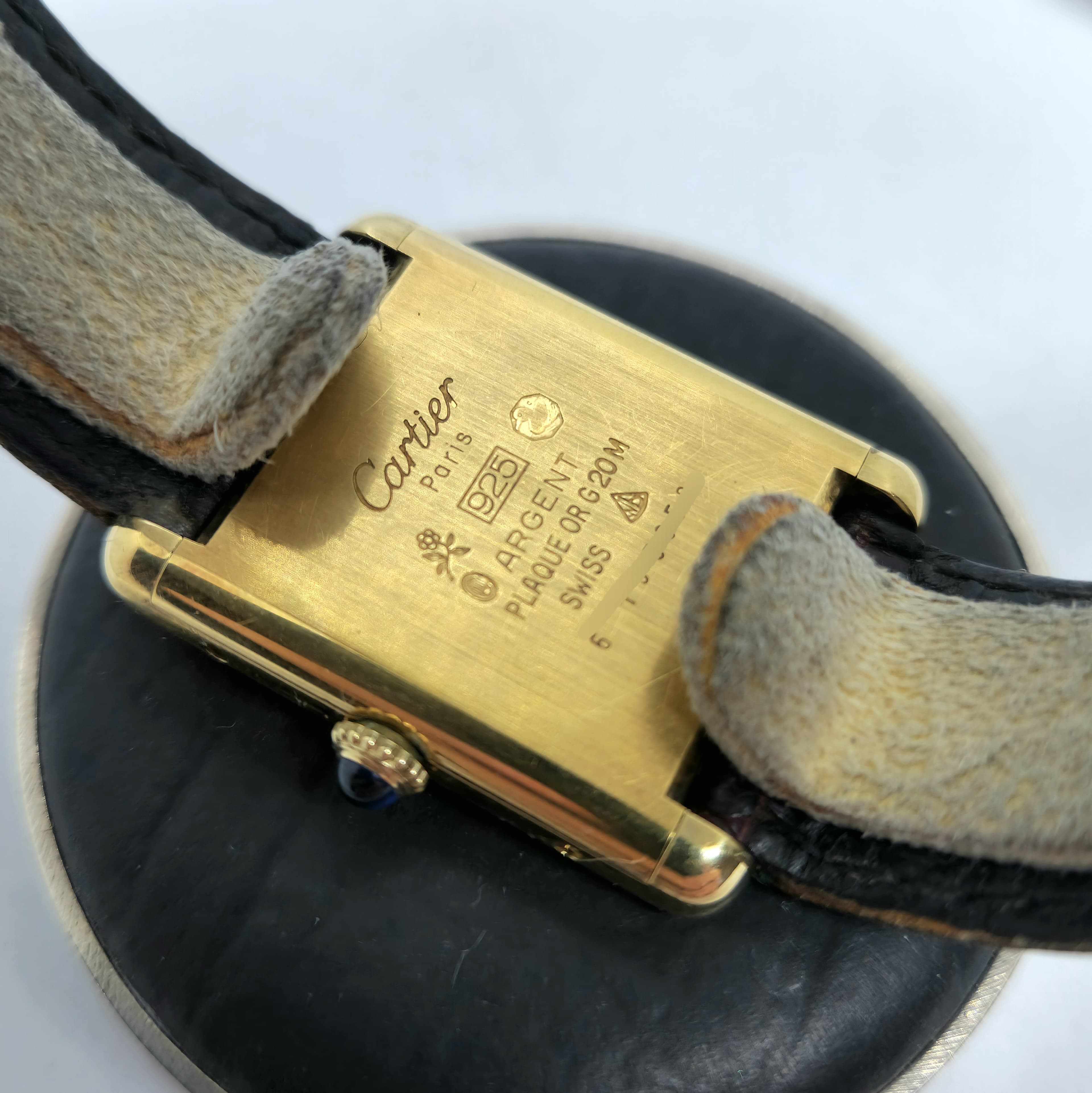 Must de Cartier Tank Vermeil Marron — Joyería Recoleta