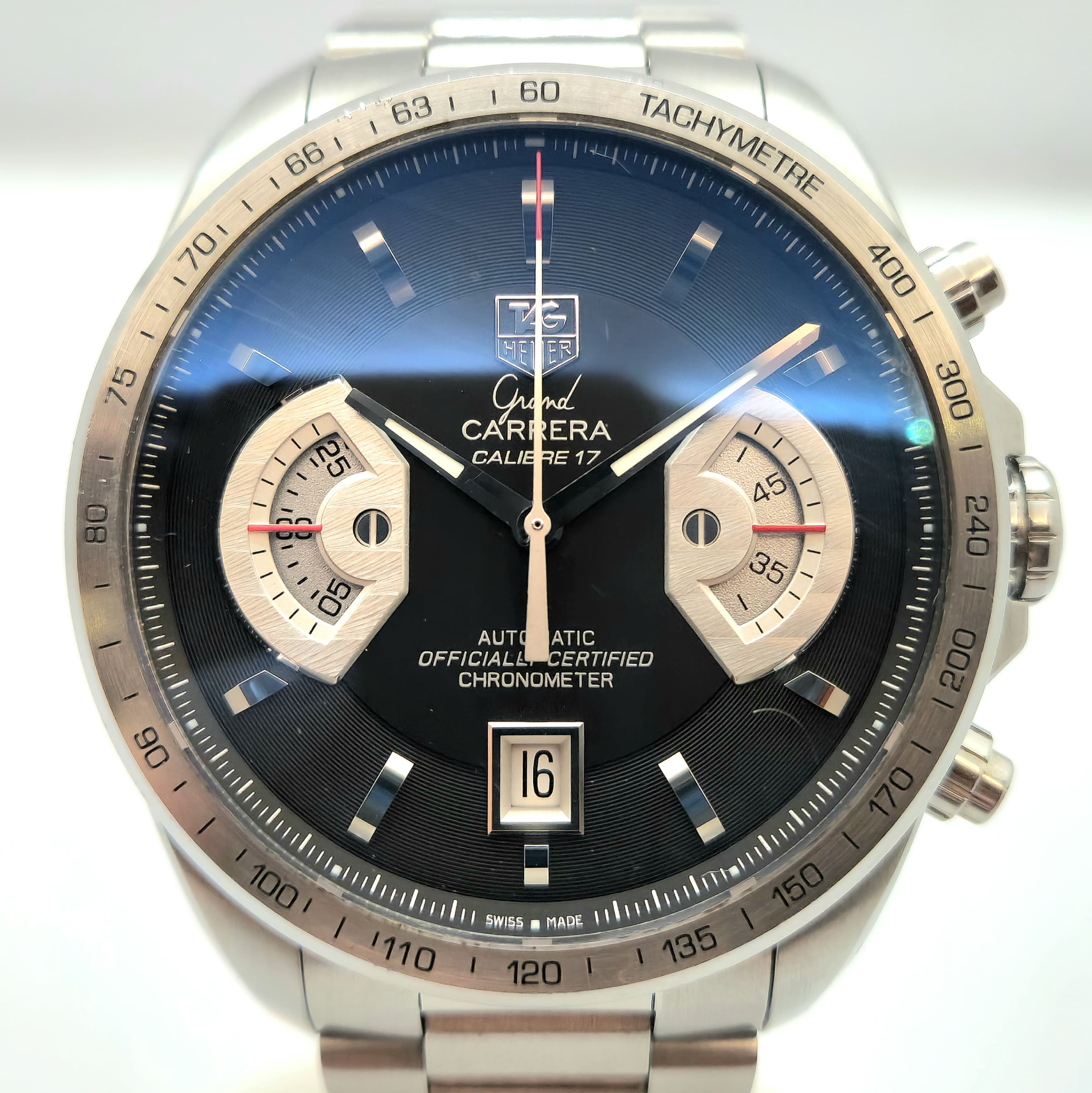 Reloj TAG Heuer Grand Carrera Calibre 17 acero inoxidable cronógrafo taquímetro en Joyería Recoleta