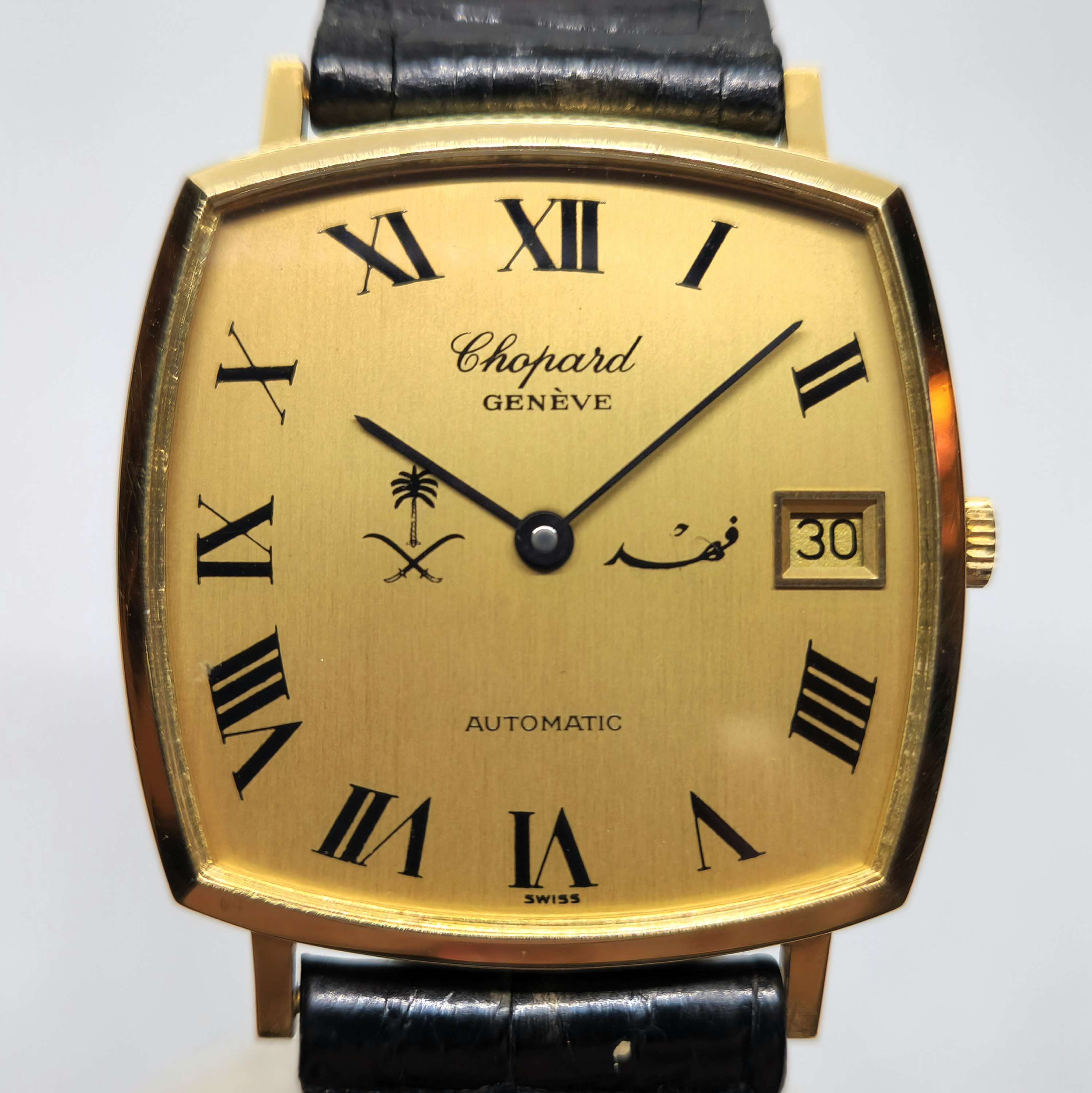 Reloj Chopard Genève automático ref. 2063 en oro amarillo con escudo saudí en Joyería Recoleta
