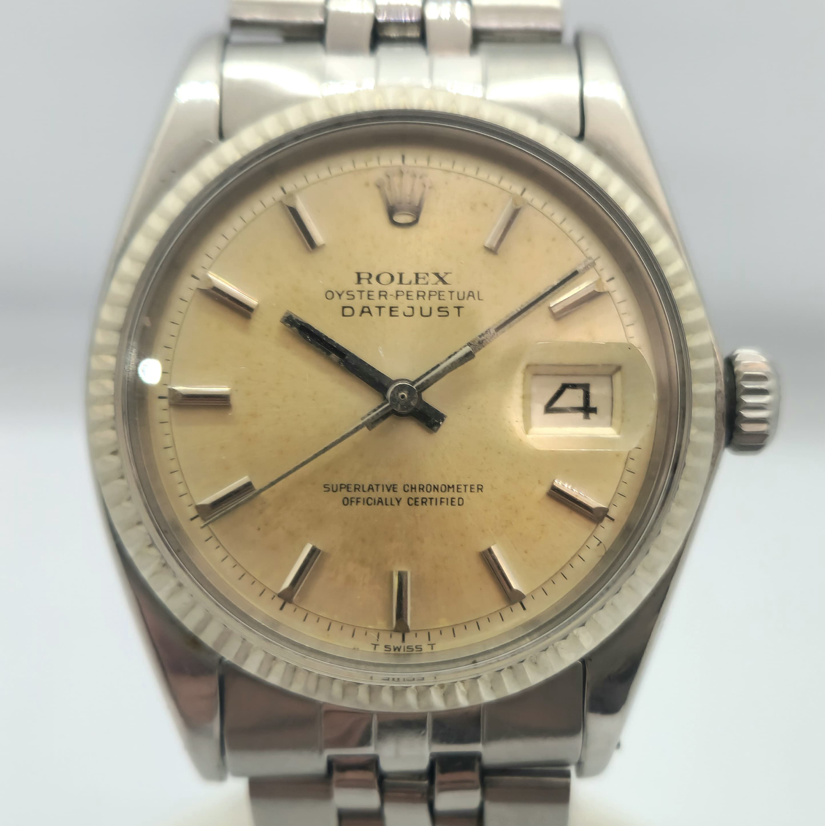 Reloj Rolex Datejust ref. 1601 acero con dial tropical dorado envejecido en Joyería Recoleta.
