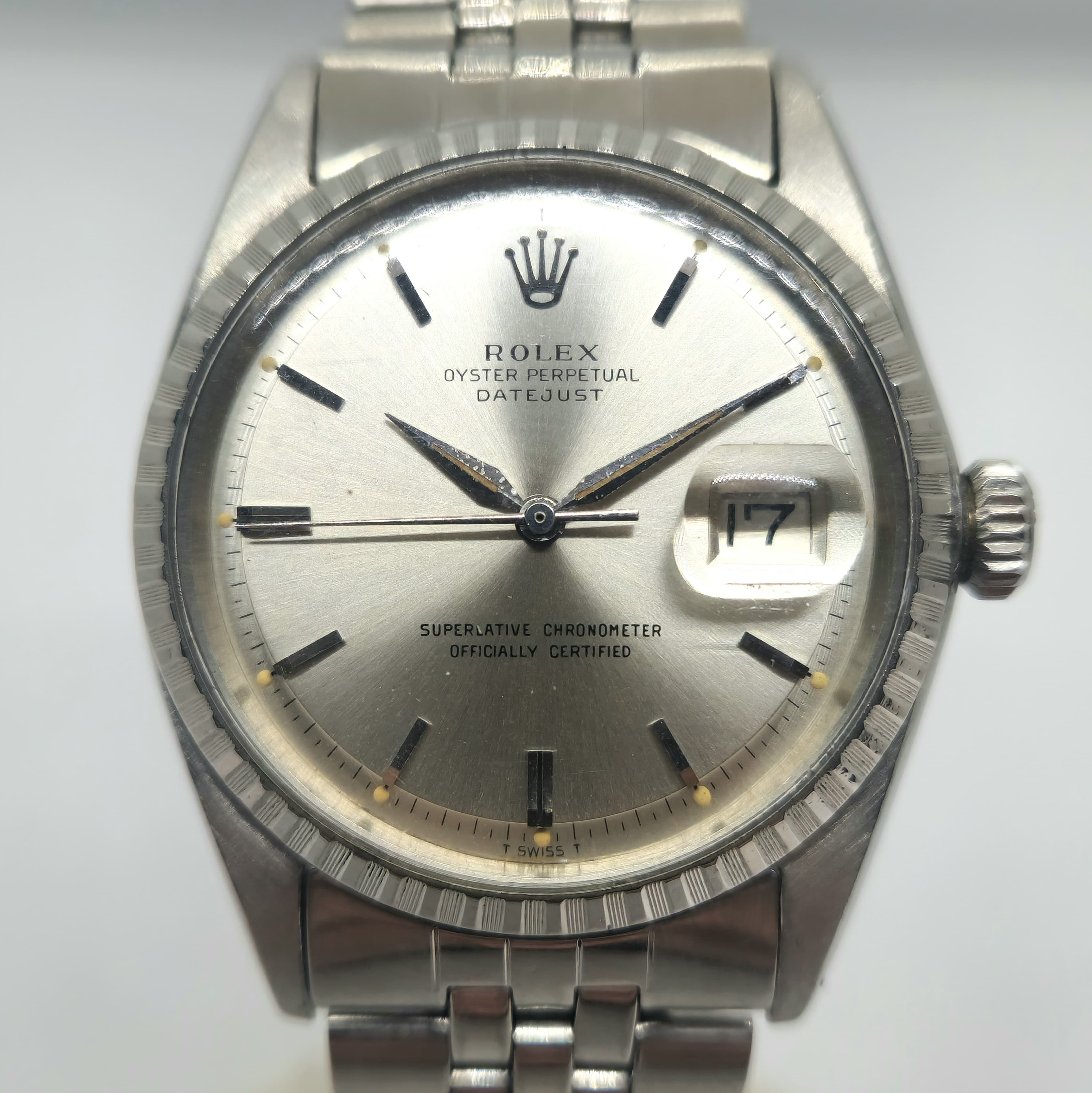 Reloj Rolex Datejust ref. 1603 acero inoxidable esfera soleil plateada con fecha en Joyería Recoleta
