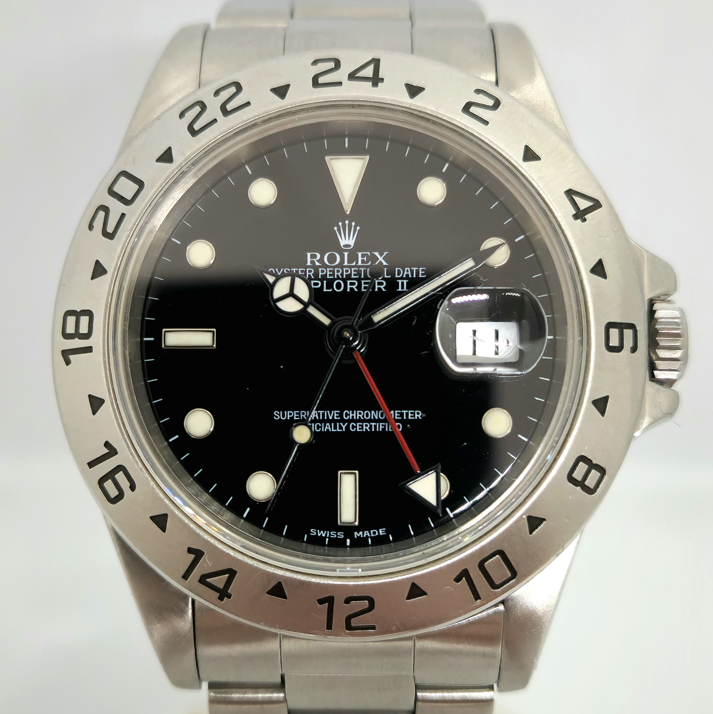 Reloj Rolex Explorer II ref. 16570 acero inoxidable esfera negra bisel 24h en Joyería Recoleta